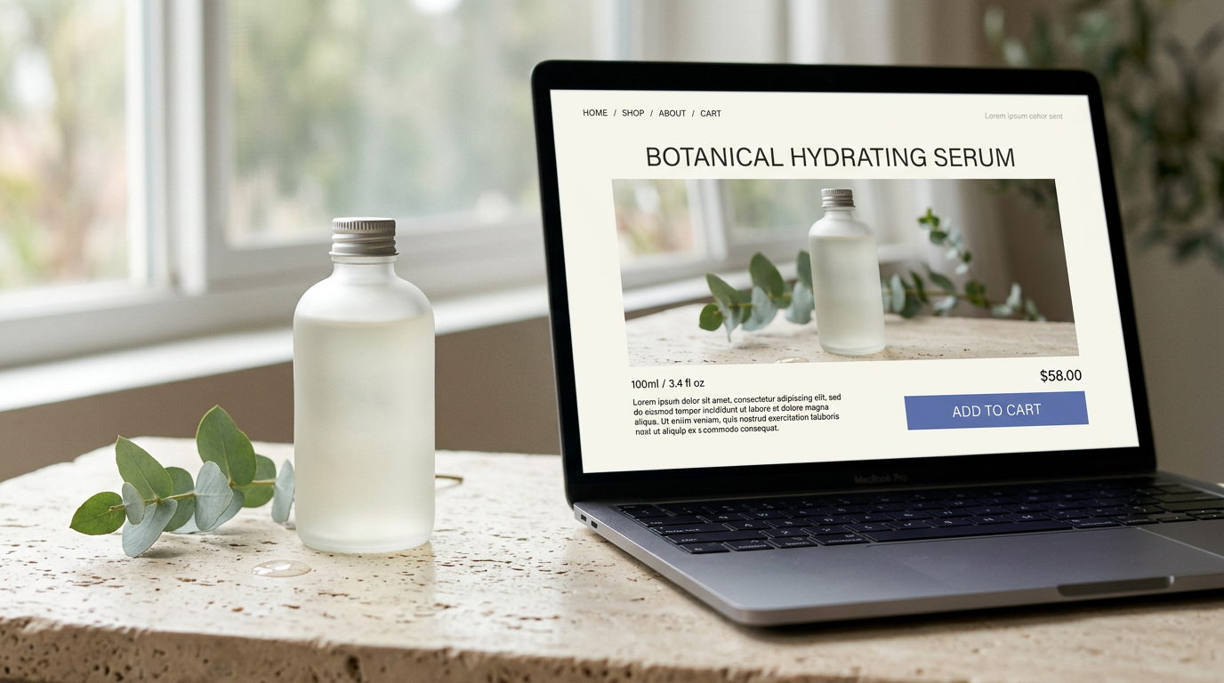 DTC skincare storefront, built in 10 days